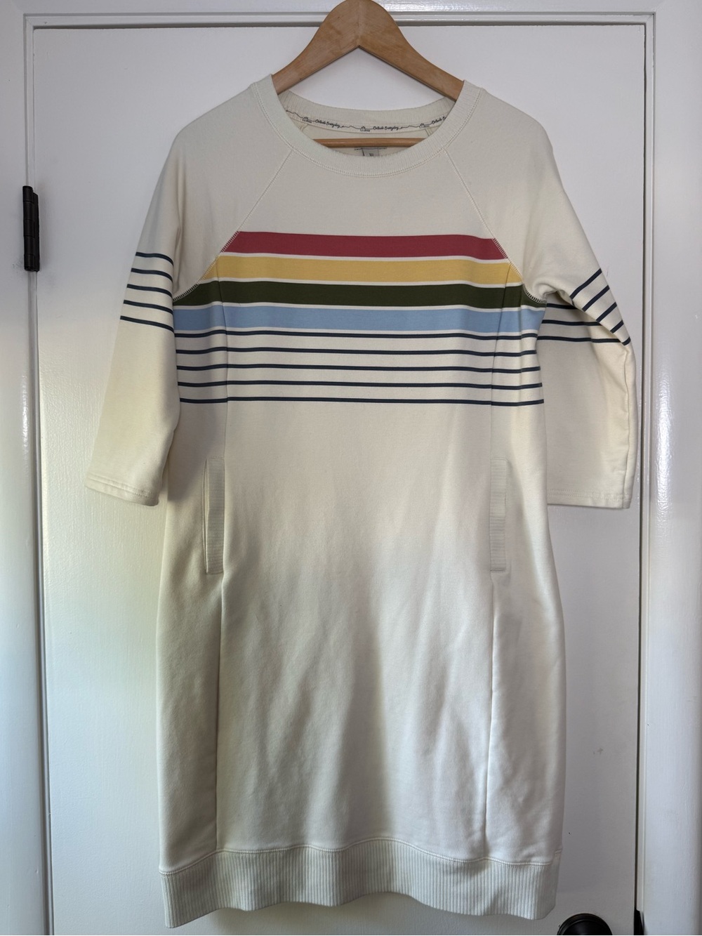 LL Bean 24/7 Sweats Stripe Dress Comfy Relaxed Coastal Soft Girl Preppy Modern